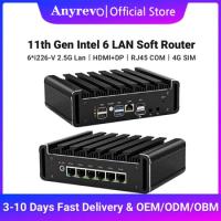 6 LAN i226-V Fanless Mini PC Tiger Lake Intel Core i7-1165G7 i5-1135G7 i3-1115G4 16GB DDR4 pfSense Firewall Router
