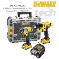 Mesin Bor Obeng Baterai Cordless Drill Driver & Impact Driver 20V Dewalt DCK211D2T