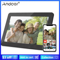 Andoer 10.1 Inch Digital Photo Frame WiFi Cloud Digital Picture Frame Touch Control 16GB Auto Rotation Share Photos via APP