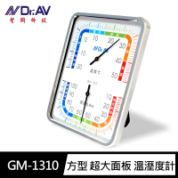 【Dr.AV 聖岡科技】GM-1310方型 超大面板 溫溼度計(彩色溫度指示 玻璃表面 立/掛兩用)