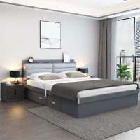 床簡約現代氣動側開臥室收納北歐單人床1.2m高箱儲物床次臥小戶型