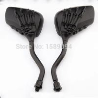 BLACK SKULL HAND REARVIEW MIRRORS FOR VICTORY HYOSUNG KYMCO SCOOTER GY6 49 50CC