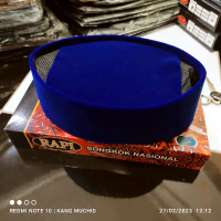peci biru polos AC tinggi 9 cm songkok biru polos AC Kopyah biru AC Polos