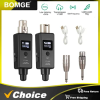 BOMGE Wireless Microphone System UHF Wireless XLR Transmitter and Receiver for Dynamic Microphone, Audio Mixer, PA System