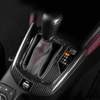 ฝาครอบกรอบแผงก้านเกียร์กลางรถยนต์, วัสดุคาร์บอนไฟเบอร์ ABS, แต่งรถ, สำหรับ Mazda 2 20-21 และ CX-3 15