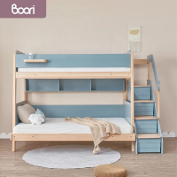 成長天地 澳洲Boori 兒童雙層床高低床子母床附樓梯收納櫃BR015不含書架(澳洲30年嬰童知名品牌)