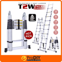 T2W Ladder Telescopic Extendable Aluminium Ladder Tangga Lipat