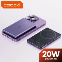Toocki 20W Power Bank 5000mAh Mini Magnetic Wireless Fast Charge Auto-wake For iPhone 15 14 13 12 Pro Max Magsafe Powerbank