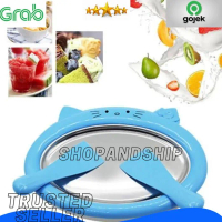 Terbaik Alat Pembuat cetak Es Krim Ice Cream Roll Yogurt Maker Portable ORI Terimakasih