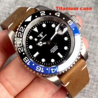 Titanium SUB Diver Automatic Watch Men Japan NH35 PT5000 Movt Tandoorio Brand 200m Waterproof Wristwatch Leather Band Sapphire