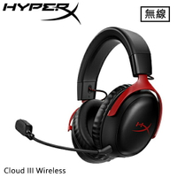 【現折$50 最高回饋3000點】HyperX Cloud III Wireless 颶風3 無線電競耳機 紅 77Z46AA