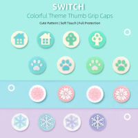 GeekShare Thumb Grips For Nintendo Switch Silicone Joystick Caps For Switch Lite PS5 Xbox One Cover Snowflake Cat Paw House Tree