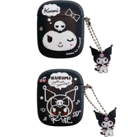 Cartoon Sanrio Kuromi Headset for Airpods 1/2 Pro Tpu Air Pods 3 Bluetooth Earphone Case with Keyring Drop Resistant