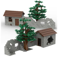 Military Architecture Building Blocks WW2 Military Scenes Battlefield Fortress Base Model Building Toy Compatible with Lego