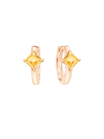 ต่างหูผู้หญิงประดับอัญมณี Citrine ตัวเรือน 9K สี Rose gold Huggie Confetti Collection 993E0011-03