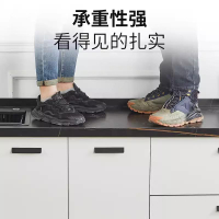 廚房流理台 免運 巖板臺面櫥柜灶臺組合柜廚房簡易水槽柜子一體組裝碗柜家用租房用 快速出貨