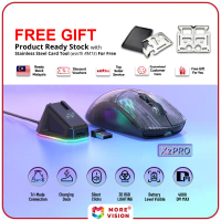 X2 Attack Shark Pro Mouse Pengecasan Tanpa Wayar Bluetooth Tri-Mode Lampu RGB Telus PC Gaming Senyap