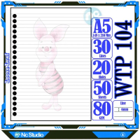 Binder A5 Loose Leef Karakter Winnie The Pooh Beruang Kuning icon lucu autestic autestik Estetik Isi