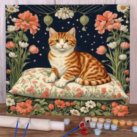 Animal Pet Cat Flowers Paint By Number 20x30 Custom Crafts Supplies For Adults Decoration Home Mother's Gift Wholesale 2023 NEW