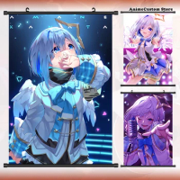 Game Amane Kanata Hololive YouTuber Cartoon Wall Scroll Roll Painting Poster Hang Poster Home Decor Collection Cosplay Art Gift