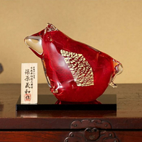日本津輕 手作赤紅牛 琉璃藝品(大)/1入 金益合玻璃器皿
