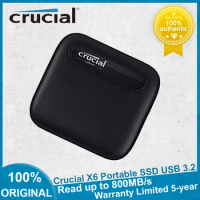 NEW 100% Original Crucial X6 Portable SSD Up to 800MB/s Read 1TB 2TB 4TB USB 3.2 USB-C SSD External Solid State Drive for PC Mac