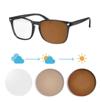 Anti Blue Light Reading Glasses for Tired View of Woman Near and Far Multifocal Progressive Eyeglasses Photochromic Sunglasses