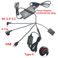 FW50 Dummy Battery Coupler to Power Adapter DC USB Type-C USB-C D-Tap Cable for Sony A7 A7R A7S II A