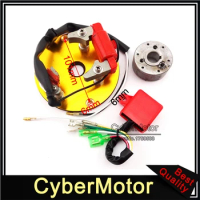 Motorcycle Gold Racing Magneto Stator Rotor Ignition CDI Box For 110cc 125cc 140cc Engine Chinese Li