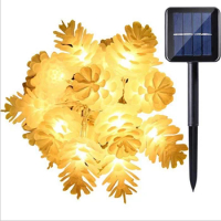 20LED Solar Garden Decoration Lights Pine Cone Light String Outdoor Waterproof LED String Christmas Day Party Lantern Shape