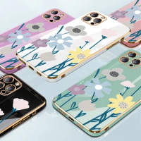 For OnePlus Nord N300 Case OnePlus Nord N20 se N20 5G N200 Nord 2 ce2 Luxury With Lens Protector Silicone Plating flowers Cover