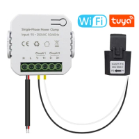 Tuya WIFI Single-phase 80A Energy Meter with CT Clamp 90- 250VAC 50/60Hz Electricity Statistics Kwh Power Consumption Monitor