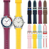 20mm Silicone Watch Band for Omega X Swatch Joint MoonSwatch Strap Men Women Double Color Sport Quick Release Wrist Bracelet