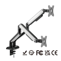 BRATECK 入門級LDT63-C024GL | RGB 雙顯示器電競螢幕支架 | 適用於17-32 吋 