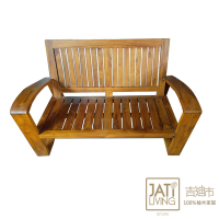 吉迪市柚木家具 柚木曲線扶手造型雙人椅 RPLI001B 不含墊 沙發椅 客廳組 木沙發 椅子 雙人位