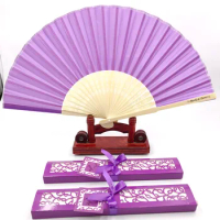 60/65PCS Customized Wedding Favors Hand Foldable Fan Personalized Printing Text Hand-made Folding Fans in Gift Box Fast Delivery