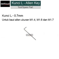 KUNCI L - ALLEN KEY | obeng untuk baut tanam 0.7 0.9 1.25 1.3 1.5 Kunci L 0.7 - M1.4 M1.6 M1.7