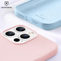 SmartDevil Official Phone Case For iPhone 13 12 Pro Max Protective Case For iPhone 13 mini Cover Solid Color Silicone Cute Soft