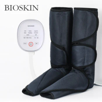 BIOSKIN Leg Air Compression Massager Heated for Foot and Calf Thigh Circulation with Handheld Controller 6 Modes 3 Intensities