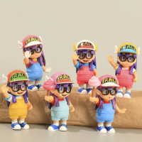 6pcs Arale Cute Anime Cartoon Pvc Peripheral Pvc Figure Toy Doll Christmas Gift Model Decoration Room Ornaments Birthday Gifts