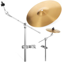 Splash Cymbal 10 Inch Drum Set Low Volume Cymbal with Cymbal Boom Stand Extension Mount for Practice
