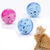 A Great  Funny Cat Toy Bell Ball 5cm Plastic Planet Ball Interactive Kitten Creative Color Hollow Tr
