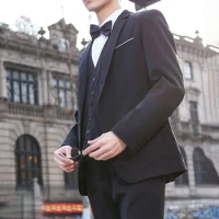 Men's Casual Classic Blazer Suit Vest Slim Fit Business Waistcoat For Wedding Men Black Blazer Jacket Coat