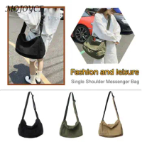 Women Washed Shoulder Bag Large Capacity Canvas Messenger Bag Adjustable Strap Retro Crossbody Bag Tote Sling Bag Shopping Bag