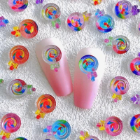30PCS Korean Style 3D Acrylic Candy Lollipop Nail Art Charms Cute Accessories For Nails Decoration Supplies Manicure Materials