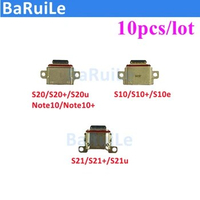 BaRuiLe 10pcs USB Charging Port Connector For Samsung S22 S23 S10 Plus S10E S7 S8 S9 S20 Note 10 20 S21 Ultra Charger Plug Dock