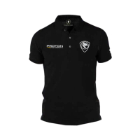 Jersi Jersi Kering Cepat, Microfiber, Baju T Polo, Logo Sulaman Sulaman, Logo Bahagian Sukan Permoto