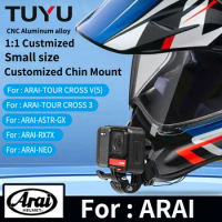 For Arai Tour Cross 3 XD-4 5 XD-5 Tour X5 Rx7x NEO Astro Gx Customized Aluminium Helmet Chin Mount for GoPro Insta360 DJI Camera