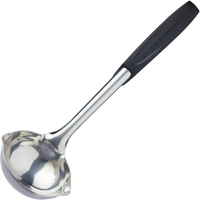《Master》不鏽鋼雙尖嘴湯杓(黑35cm) | 料理匙 攪拌杓 攪拌勺 湯匙