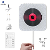KUSTRON Wall Mountable CD Player Bluetooth HiFi CD Music Player with Remote Control, FM Radio,USB,MP3 3.5MM Headphone Jack